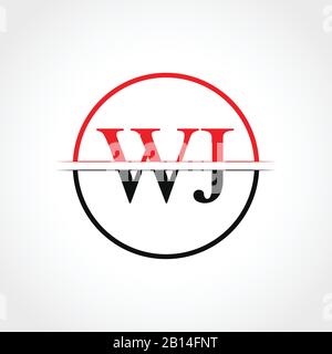 Initial WJ Letter Linked Logo. Creative Letter WJ Logo Design Vector Template Stock Vector