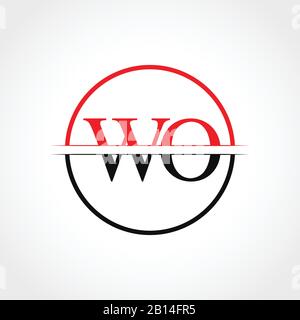 Initial WO Letter Linked Logo. Creative Letter WO Logo Design Vector Template Stock Vector