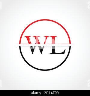 Initial WL Letter Linked Logo. Creative Letter WL Logo Design Vector Template Stock Vector