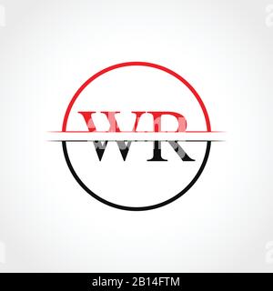 Initial WR Letter Linked Logo. Creative Letter WR Logo Design Vector Template Stock Vector