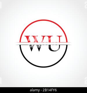 Initial WU Letter Linked Logo. Creative Letter WU Logo Design Vector Template Stock Vector