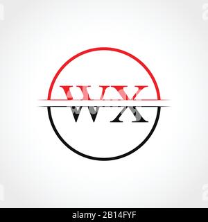 Initial WX Letter Linked Logo. Creative Letter WX Logo Design Vector Template Stock Vector