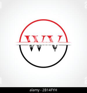 Initial WV Letter Linked Logo. Creative Letter WV Logo Design Vector Template Stock Vector