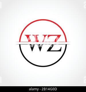 Initial WZ Letter Linked Logo. Creative Letter WZ Logo Design Vector Template Stock Vector