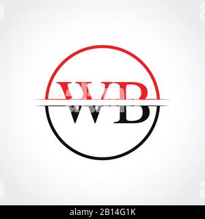 Initial WB Letter Linked Logo. Creative Letter WB Logo Design Vector Template Stock Vector