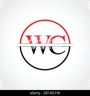 Initial WC Letter Linked Logo. Creative Letter WC Logo Design Vector Template Stock Vector