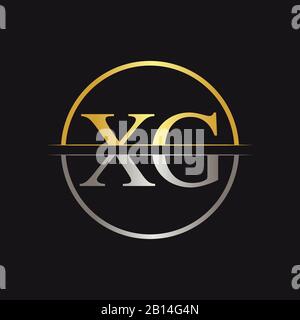 Creative Letter XG Logo Vector With Gold and Silver Colors. Abstract Linked Letter XG Logo Design Stock Vector