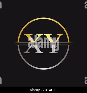 Creative Letter XY Logo Vector With Gold and Silver Colors. Abstract Linked Letter XY Logo Design Stock Vector