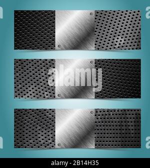 Color mosaic banner set for creative design Stock Vector
