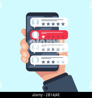 Customer feedback assessment flat vector illustration Stock Vector ...