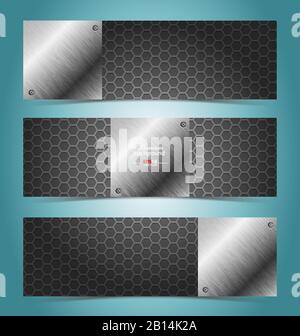 Color mosaic banner set for creative design Stock Vector