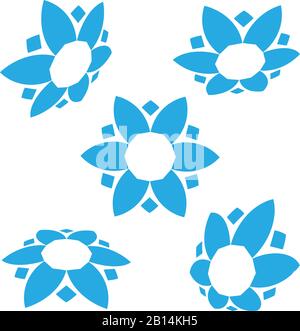 Vector icon blue flower in abstract shape Stock Vector Image & Art - Alamy
