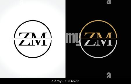 Initial ZM Logo Design Vector Template. Creative Letter ZM Business Logo Vector Illustration Stock Vector