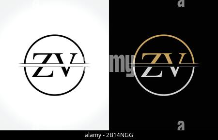 Initial ZV Logo Design Vector Template. Creative Letter ZV Business Logo Vector Illustration Stock Vector