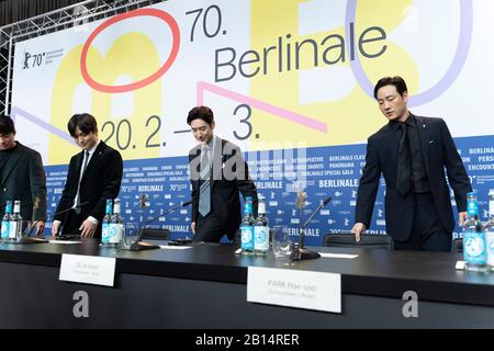 Berlin, Germany. 22nd Feb, 2020. Press Conference of 'Time to Hunt' (SA-NYANG-EUI-SI-GAN) at 70th Berlinale 2020. (Photo by Beata Siewicz/Pacific Press) Credit: Pacific Press Agency/Alamy Live News Stock Photo