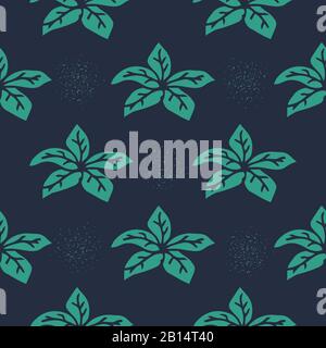Seamless floral abstract pattern. Blue colorful shades. Suitable as packaging, print, fabric, paper Stock Vector