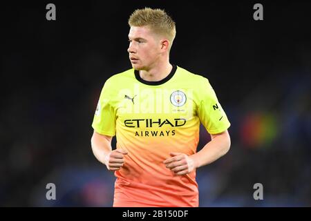 LEICESTER, ENGLAND - FEBRUARY 22ND Kevin De Bruyne (17) of Manchester City during the Premier League match between Leicester City and Manchester City at the King Power Stadium, Leicester on Saturday 22nd February 2020. (Credit: Jon Hobley | MI News) Photograph may only be used for newspaper and/or magazine editorial purposes, license required for commercial use Credit: MI News & Sport /Alamy Live News