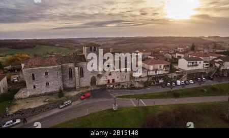 Pujols is a medieval town in the Lot-et-Garonne department in south-western France. Stock Photo