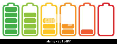 battery icon set Stock Vector