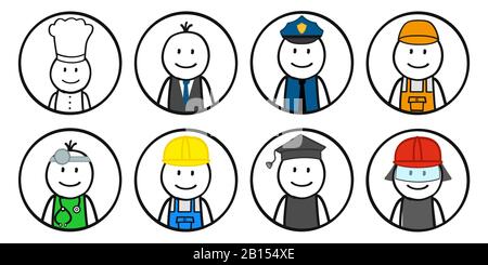 people with different jobs Stock Vector