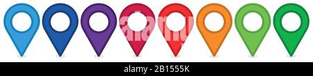 gps pin icon set Stock Vector
