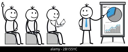 present something on the flip chart Stock Vector