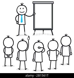 present something on the flip chart Stock Vector