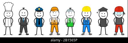 people with different jobs Stock Vector