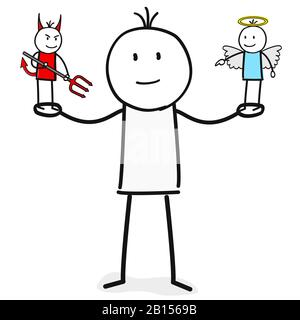 moral questions devil angel Stock Vector