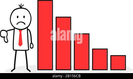 chart goes down Stock Vector