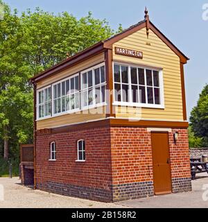 The Old Signal Box at Hartington on the Tissington Trail, Derbyshire Stock Photo