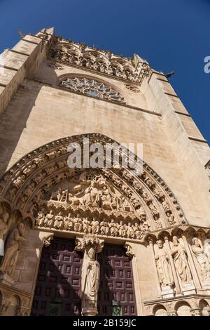 La Santa Iglesia Catedral Basílica Metropolitana de Santa María  in Burgos city, Castile and Leon, Spain. Stock Photo