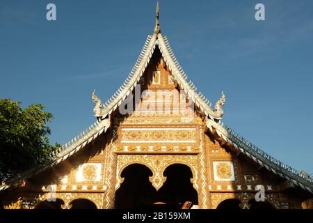 Chiang Mai Thailand - Temple area Chiang Man roofs in early morning Stock Photo