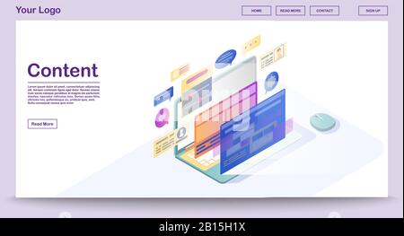 Content webpage vector template Stock Vector