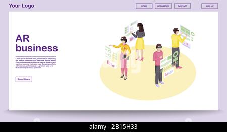 Business intelligence web page vector template Stock Vector