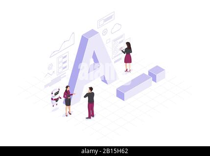 AI isometric color vector illustration Stock Vector