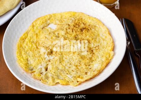 Plain, simple omelette breakfast Morocco Stock Photo