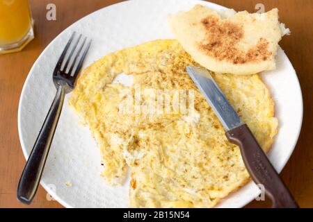 Plain, simple omelette breakfast Morocco Stock Photo