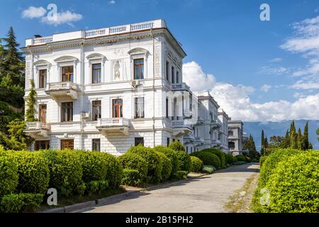 YALTA, RUSSIA - MAY 17, 2016: Livadia Palace in Crimea. Livadia Palace was a summer retreat of the last Russian tsar, Nicholas II. The Yalta Conferenc Stock Photo