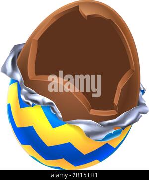 Easter Egg Chocolate Broken Open Stock Vector