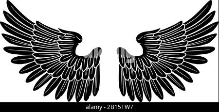 Wings Angel or Eagle Pair Stock Vector