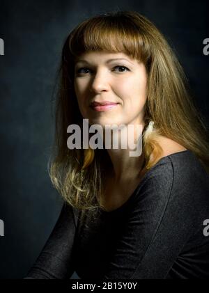 Portrait of a girl in the classic style of Rembrandt Stock Photo