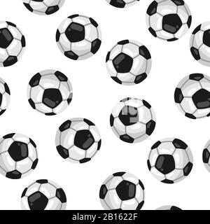 Seamless pattern with soccer balls in flat style. Stock Vector