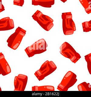 Seamless pattern with boxing gloves in flat style. Stock Vector