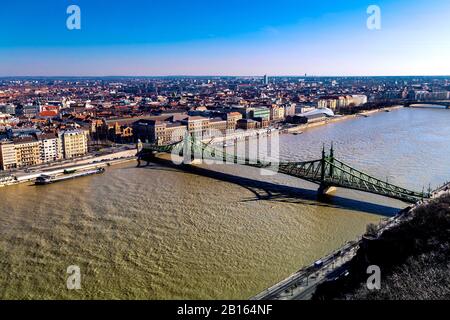 Liberty Bridge (Szabadság Híd) in Budapest, Hungary Stock Photo