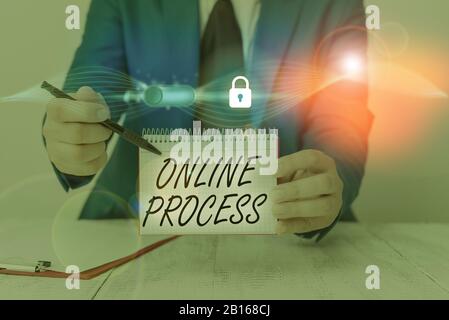 Handwriting text writing Online Process. Conceptual photo An automated way to enter and process data or reports Stock Photo