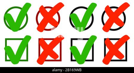 check and cross set Stock Vector