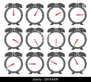 alarm clock set Stock Vector