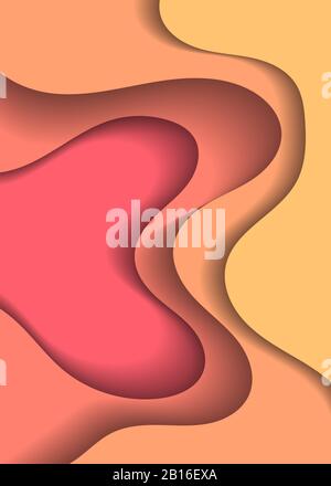 Vertical abstract banner with 3D with paper cut waves ,Vector design of the layout for presentations of banners, leaflets, posters and invitations Stock Vector