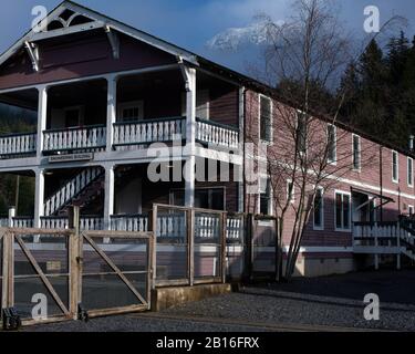 Historic building at the Britannia Mine Museum in Britannia Beach, British Columbia, Canada Stock Photo